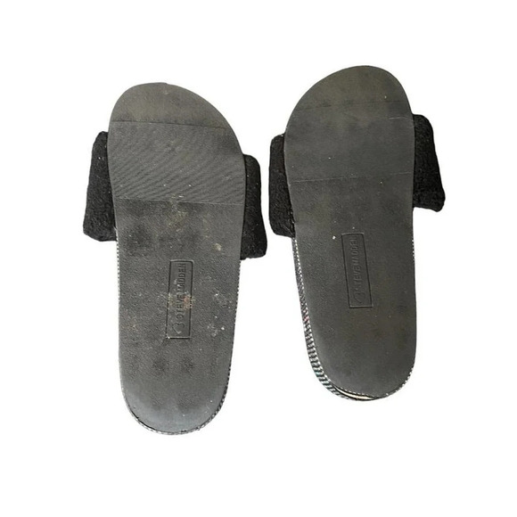 Steve Madden Womens Slides Black Faux Fur Size 5 Casual Summer Open Toe Sandals - Picture 5 of 7